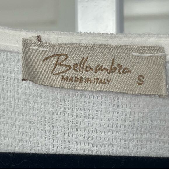 Crisp White Linen Made in Italy Bella Umbra Top, Minimalist, Lagenlook, Boho S - Picture 2 of 6